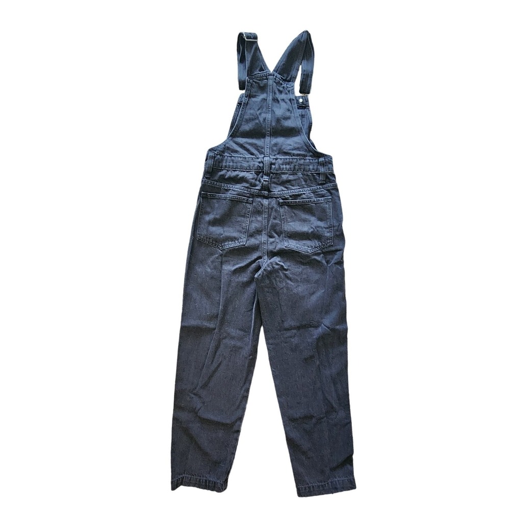 Madewell Black Denim Overalls Women's XS Cropped Straight‎ Leg Jean Jumpsuit - Picture 6 of 9